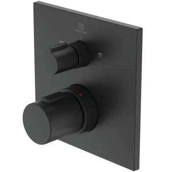 Baterie cada sau dus termostatata Ideal Standard Ceratherm C100 negru mat imagine