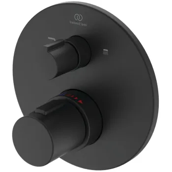 Baterie cada sau dus termostatata Ideal Standard Ceratherm T100 negru mat imagine