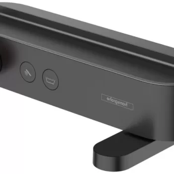 Baterie cada termostatata negru mat, pipa pivotanta, Hansgrohe ShowerTablet Select 400 imagine