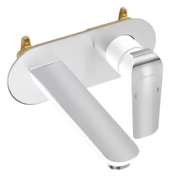 Baterie chiuveta baie incastrata culoare alba, Ferro Tina imagine