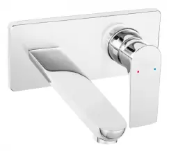 Baterie chiuveta baie incastrata culoare crom, pipa 18 cm Ferro Algeo Square imagine