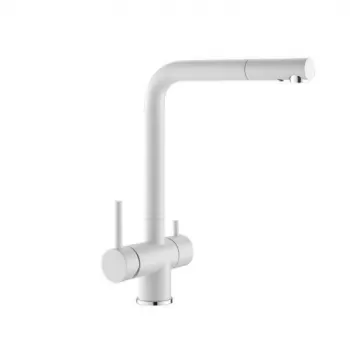 Baterie chiuveta bucatarie alb mat cu 3 cai Alveus Aquila imagine