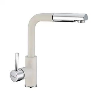 Baterie chiuveta bucatarie alb mat cu dus extractibil Alveus Siros P imagine