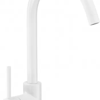 Baterie chiuveta bucatarie alb mat, monocomanda, Deante Milin imagine