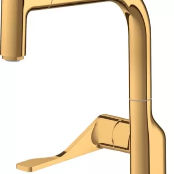 Baterie chiuveta bucatarie auriu lucios cu dus extractibil Hansgrohe Axor Citterio Select imagine