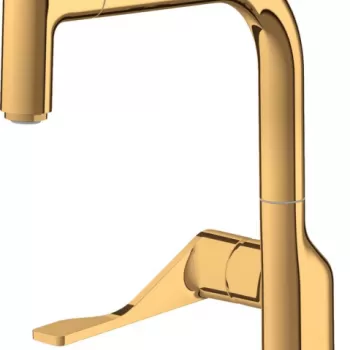 Baterie chiuveta bucatarie auriu lucios cu dus extractibil Hansgrohe Axor Citterio Select imagine