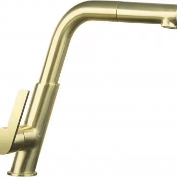 Baterie chiuveta bucatarie auriu periat cu dus extractabil, Deante Silia imagine