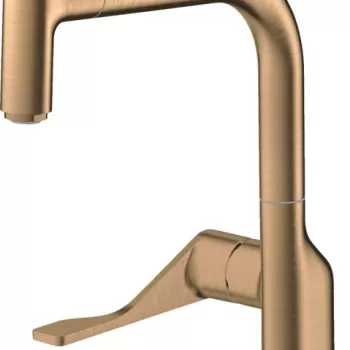 Baterie chiuveta bucatarie bronz periat cu dus extractibil Hansgrohe Axor Citterio Select imagine