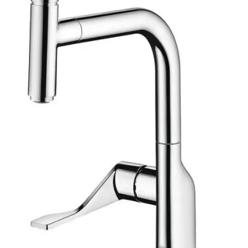 Baterie chiuveta bucatarie crom cu dus extractibil Hansgrohe Axor Citterio Select imagine