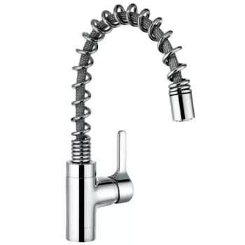 Baterie chiuveta bucatarie crom cu dus extractibil si pipa flexibila Kludi, Bingo Star imagine
