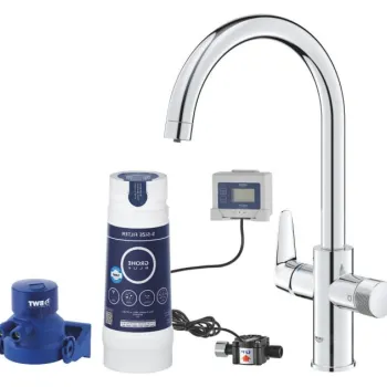 Baterie chiuveta bucatarie crom cu filtru de apa Grohe Blue Pure Baucurve imagine