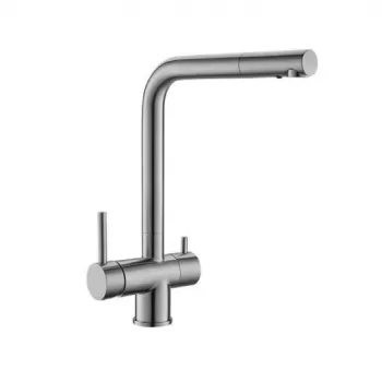 Baterie chiuveta bucatarie crom lucios cu 3 cai Alveus Aquila imagine