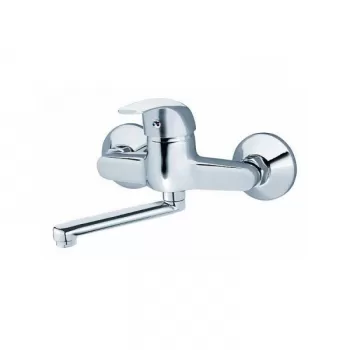 Baterie chiuveta bucatarie crom montaj perete Ferro, Vasto imagine