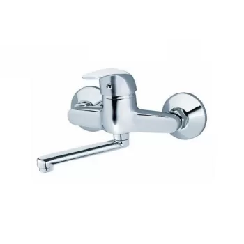 Baterie chiuveta bucatarie crom montaj perete Ferro, Vasto imagine