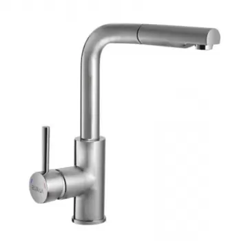 Baterie chiuveta bucatarie crom satin cu dus extractibil Alveus Siros P imagine