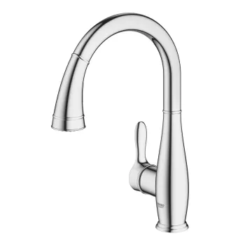 Baterie chiuveta bucatarie cu dus extractibil crom Grohe Parkfield imagine