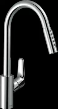 Baterie chiuveta bucatarie cu dus extractibil crom Hansgrohe Focus M41 31815000 imagine