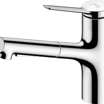 Baterie chiuveta bucatarie cu dus extractibil crom lucios, monocomanda Hansgrohe Zesis M33 74803000 imagine