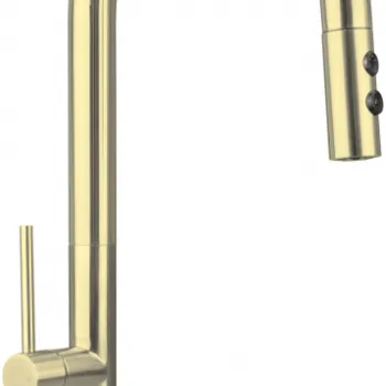 Baterie chiuveta bucatarie cu dus extractibil Deante Olfato, auriu periat imagine