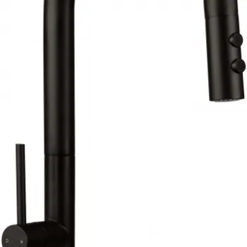 Baterie chiuveta bucatarie cu dus extractibil Deante Olfato, negru mat imagine