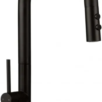 Baterie chiuveta bucatarie cu dus extractibil Deante Olfato, negru mat imagine