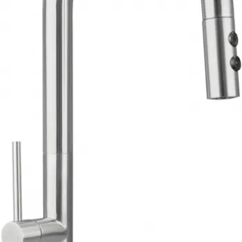 Baterie chiuveta bucatarie cu dus extractibil Deante Olfato, otel slefuit imagine