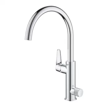 Baterie chiuveta bucatarie cu functie filtru crom Grohe Blue Pure Baucurve imagine