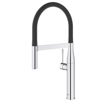 Baterie chiuveta bucatarie cu pipa flexibila neagra Grohe Essence imagine