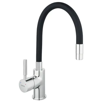 Baterie chiuveta bucatarie cu pipa flexibila negru mat Ferro Zumba imagine