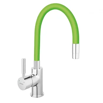 Baterie chiuveta bucatarie cu pipa flexibila verde mat Ferro Zumba imagine