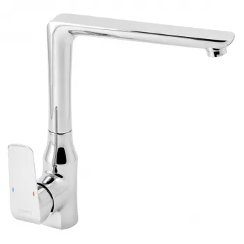 Baterie chiuveta bucatarie cu pipa mobila culoare crom lucios Ferro Tina imagine