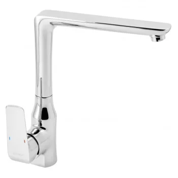 Baterie chiuveta bucatarie cu pipa mobila culoare crom lucios Ferro Tina imagine