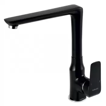 Baterie chiuveta bucatarie cu pipa mobila culoare negru Ferro Tina imagine