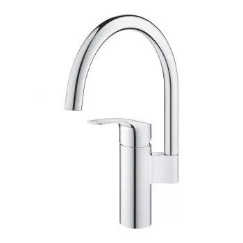 Baterie chiuveta bucatarie cu pipa pivotanta crom Grohe Eurosmart imagine