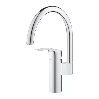 Baterie chiuveta bucatarie cu pipa pivotanta crom Grohe Eurosmart imagine