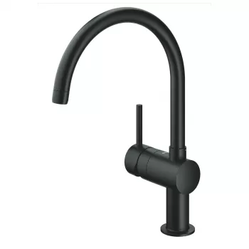 Baterie chiuveta bucatarie cu pipa pivotanta negru mat Grohe Minta imagine