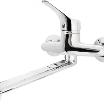 Baterie chiuveta bucatarie Deante Joko cu montare pe perete, crom lucios imagine