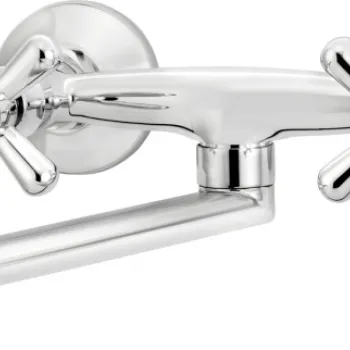 Baterie chiuveta bucatarie Deante Symetrio cu montare pe perete, crom lucios imagine