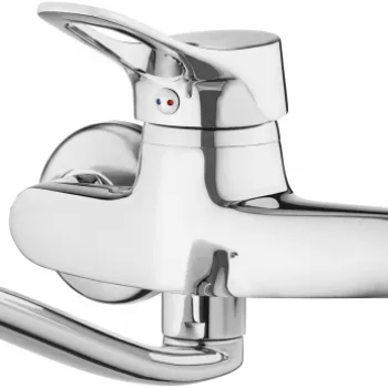 Baterie chiuveta bucatarie Deante Vero cu montare pe perete, crom lucios imagine