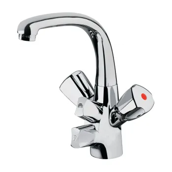 Baterie chiuveta bucatarie dubla comanda Kludi Standard cu multiracord crom lucios imagine