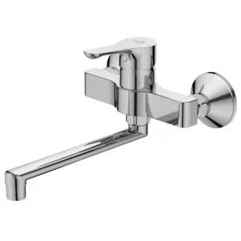 Baterie chiuveta bucatarie Ideal Standard Alpha cu montaj perete crom lucios imagine