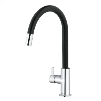 Baterie chiuveta bucatarie Kludi Bingo Star XS cu dus extractibil negru mat crom lucios imagine