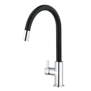 Baterie chiuveta bucatarie Kludi Bingo Star XS cu dus extractibil negru mat crom lucios imagine