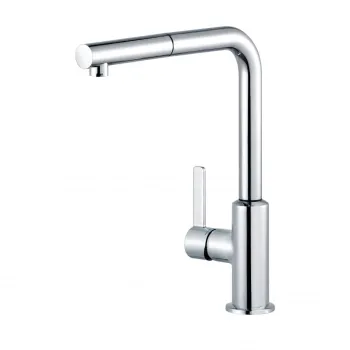 Baterie chiuveta bucatarie Kludi L-ine S cu dus extractibil crom lucios imagine