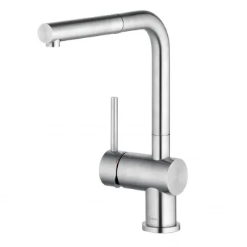 Baterie chiuveta bucatarie Kludi L Steel cu dus extractibil inox satinat imagine