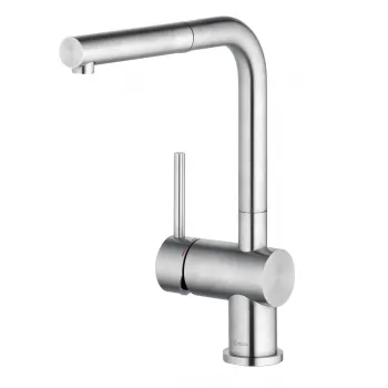 Baterie chiuveta bucatarie Kludi L Steel cu dus extractibil inox satinat imagine