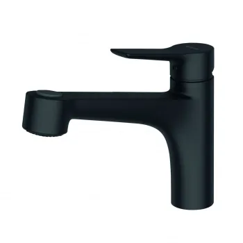 Baterie chiuveta bucatarie Kludi Mix cu dus extractibil, conector rapid, negru mat imagine