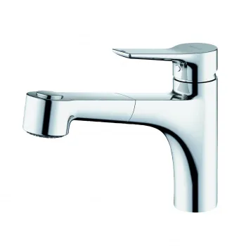 Baterie chiuveta bucatarie Kludi Mix cu dus extractibil, pentru presiune scazuta, crom lucios imagine