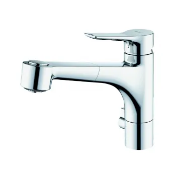 Baterie chiuveta bucatarie Kludi Mix cu dus extractibil si multiracord, maner plin, crom lucios imagine