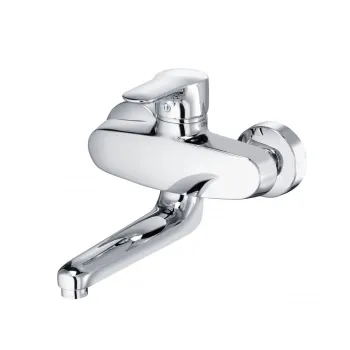 Baterie chiuveta bucatarie Kludi Objekta montare pe perete, pipa 180 mm, crom lucios imagine